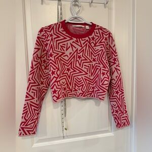 Only pink stars crop long sleeve sweater large